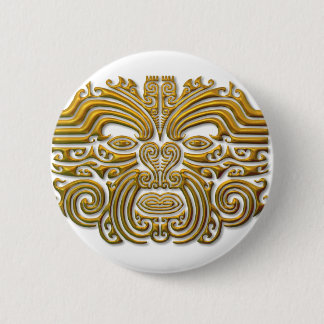 Chapa Redonda De 5 Cm Tatuaje maorí - Oro