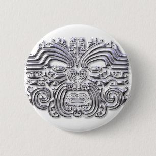 Chapa Redonda De 5 Cm Tatuaje maroi plateado