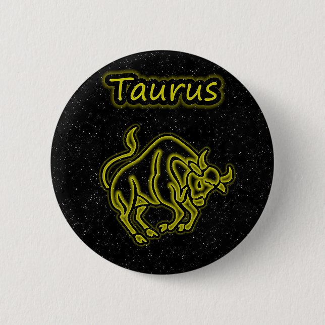 Chapa Redonda De 5 Cm Tauro brillante (Anverso)