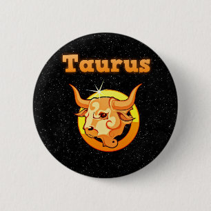 Chapa Redonda De 5 Cm Tauro de la muestra del zodiaco