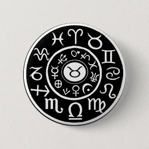 Chapa Redonda De 5 Cm Tauro el zodiaco celestial toro