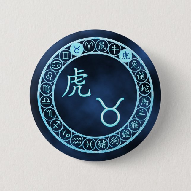 Chapa Redonda De 5 Cm Tauro/Tigre (Anverso)