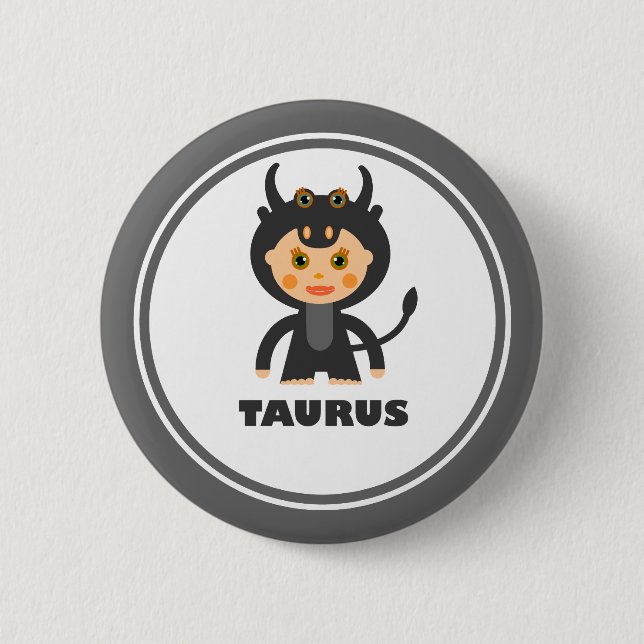 Chapa Redonda De 5 Cm Taurus is my Zodiac sign (Anverso)