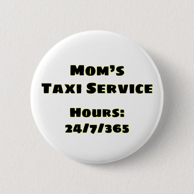 Chapa Redonda De 5 Cm Taxi de mamá (Anverso)