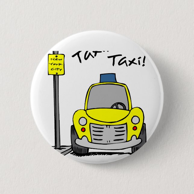 Chapa Redonda De 5 Cm Taxi de NYC (Anverso)