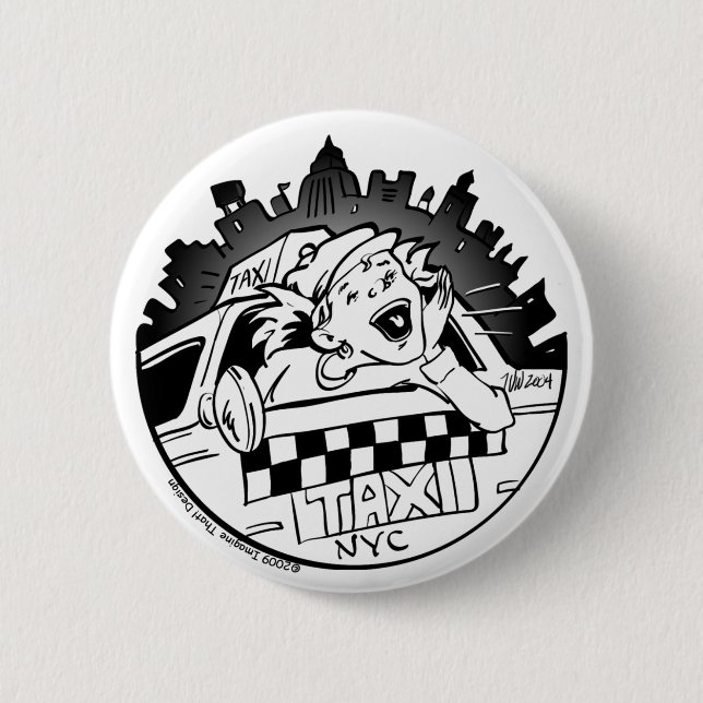 Chapa Redonda De 5 Cm Taxi Girl_Button (Anverso)