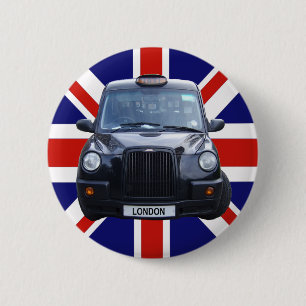Chapa Redonda De 5 Cm Taxi negro londinense