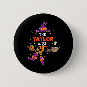Chapa Redonda De 5 Cm Taylor Witch Gorra Halloween Ghost Surname First N