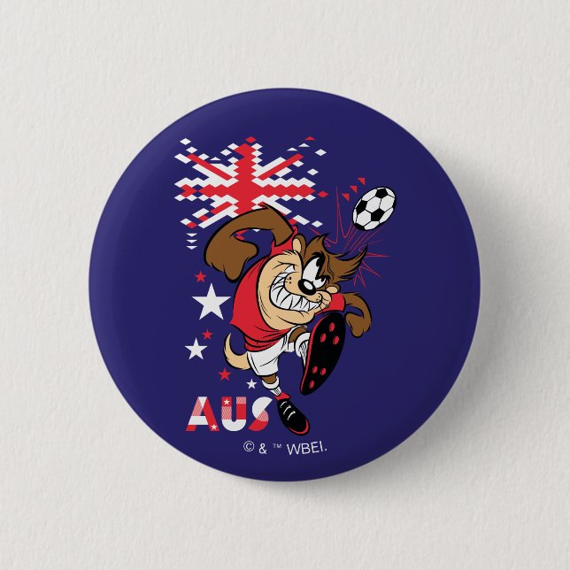 Chapa Redonda De 5 Cm TAZ™ Team Australia Soccer Graphic (Anverso)