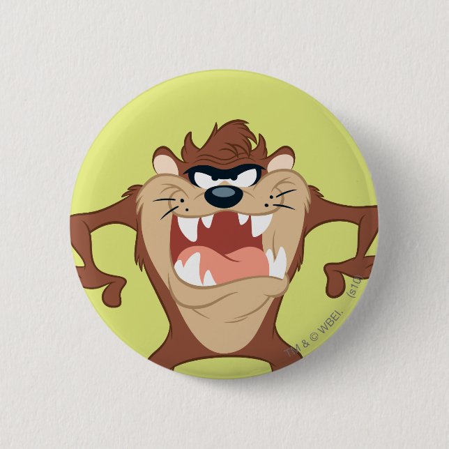 Chapa Redonda De 5 Cm TAZ™ Toothy Grin (Anverso)