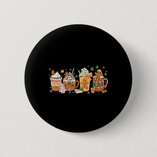 Chapa Redonda De 5 Cm Taza de café de Navidad con galleta de jengibre y