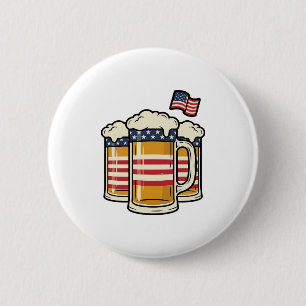 Chapa Redonda De 5 Cm Taza de cerveza patriótica diseño vectorial vintag