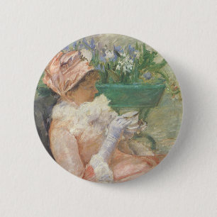 Chapa Redonda De 5 Cm Taza de Té de Mary Cassatt, Impresionismo Vintage