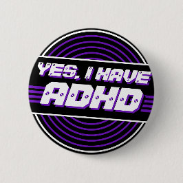 Chapa Redonda De 5 Cm TDAH 80 Music Black Purple Vinyl Record