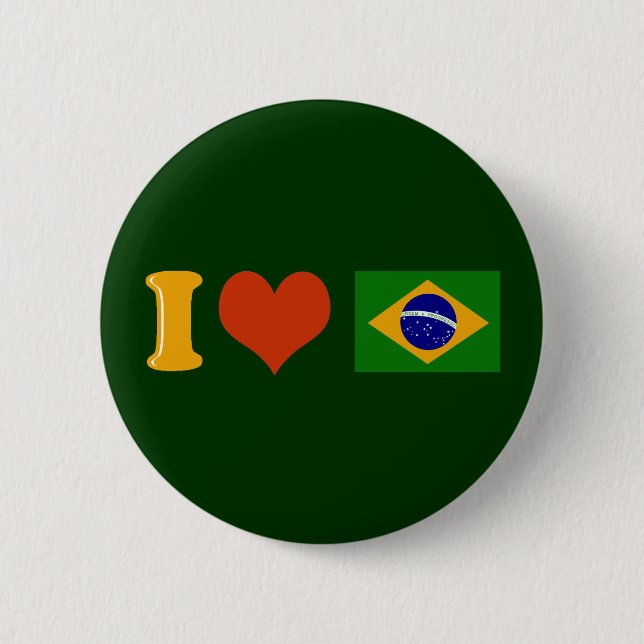Chapa Redonda De 5 Cm Te amo Brasil (Anverso)