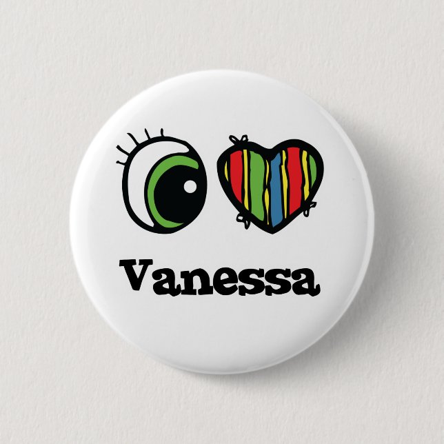 Chapa Redonda De 5 Cm Te Amo (Corazón) Vanessa (Anverso)