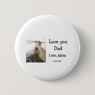 Chapa Redonda De 5 Cm Te amo el día de papá padre elegante agregar texto