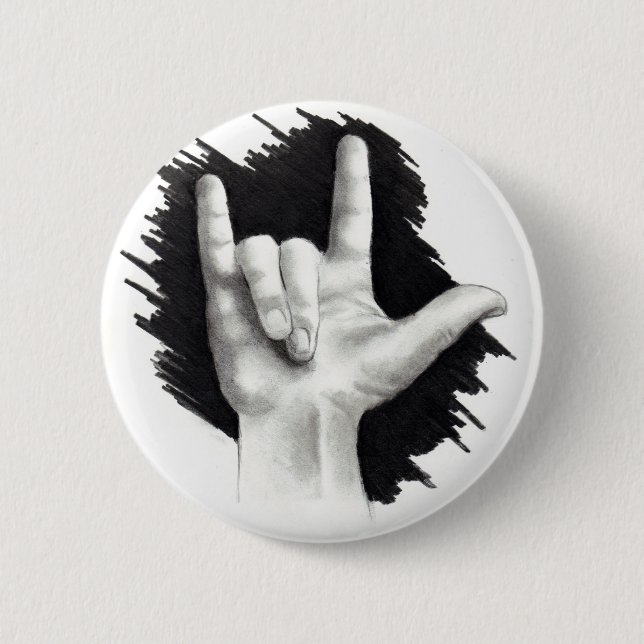 CHAPA REDONDA DE 5 CM TE AMO EN ASL #2 (Anverso)