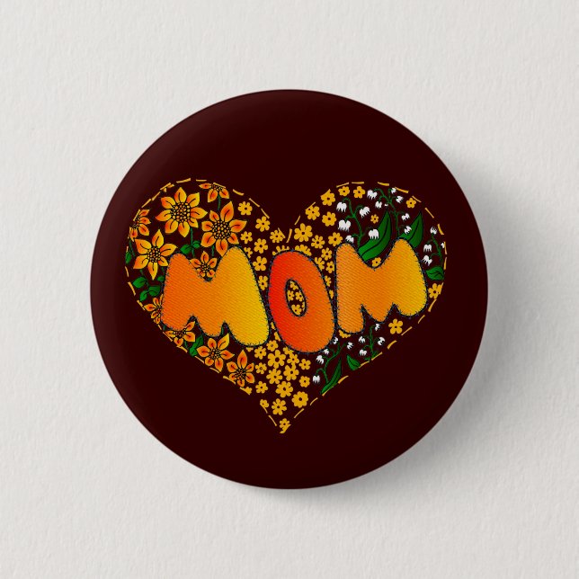Chapa Redonda De 5 Cm Te amo mamá (Anverso)