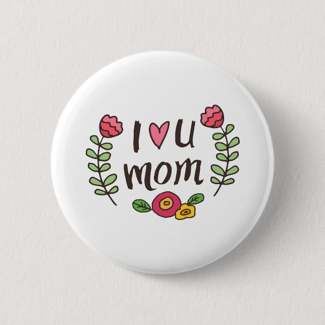 Chapa Redonda De 5 Cm Te amo Mamá (Anverso)
