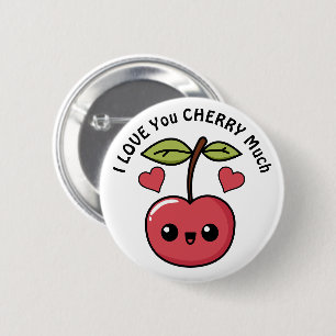 Chapa Redonda De 5 Cm Te Amo Mucho Cereza
