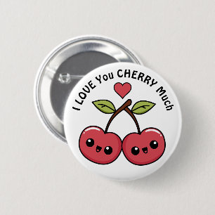 Chapa Redonda De 5 Cm Te Amo Mucho Cereza