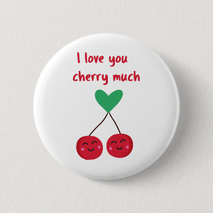 Chapa Redonda De 5 Cm Te Amo Mucho San Valentín Cereza