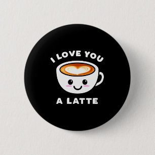 Chapa Redonda De 5 Cm Te Amo Un Latte Divertido Coração de Café Valenti
