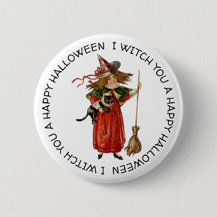 Chapa Redonda De 5 Cm Te brujo una Feliz Halloween