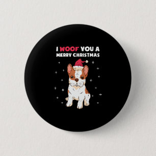 Chapa Redonda De 5 Cm Te Deseo una Feliz Navidad Bulldog Francés Amor Pe