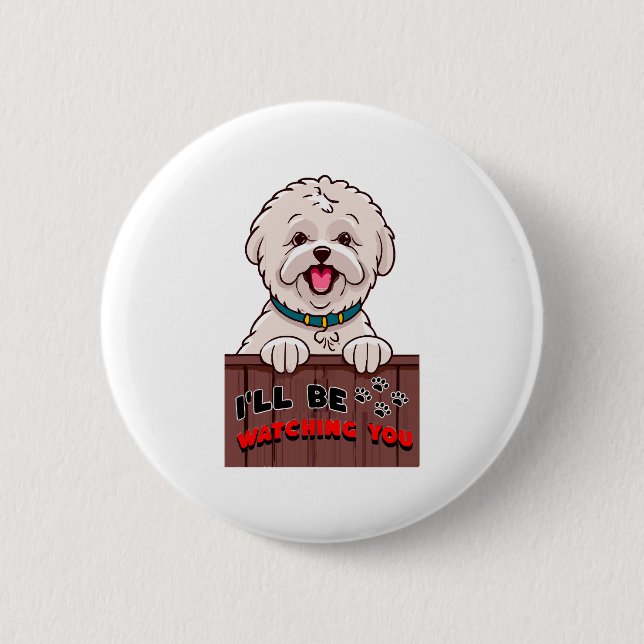 Chapa Redonda De 5 Cm Te estaré vigilando (Anverso)