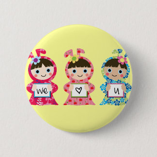 Chapa Redonda De 5 Cm ¡Te queremos, Personalizar!
