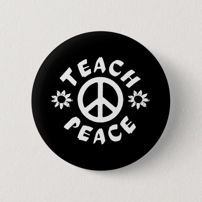 Chapa Redonda De 5 Cm Teach Peace (Anverso)