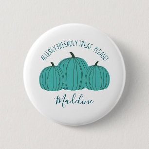 Chapa Redonda De 5 Cm Teal Pumpkin Trick or Treat Button