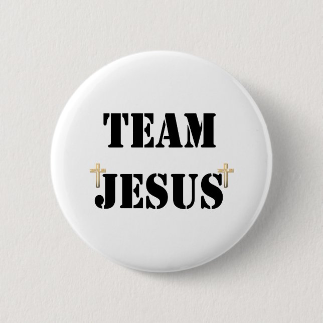 Chapa Redonda De 5 Cm Team Jesus (Anverso)