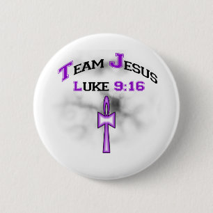 Chapa Redonda De 5 Cm Team Jesus Luke 916