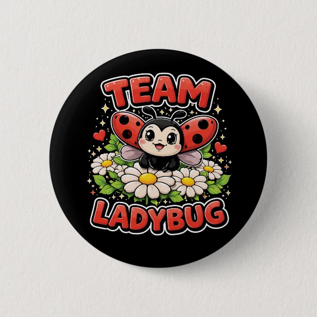 Chapa Redonda De 5 Cm Team Ladybug (Anverso)