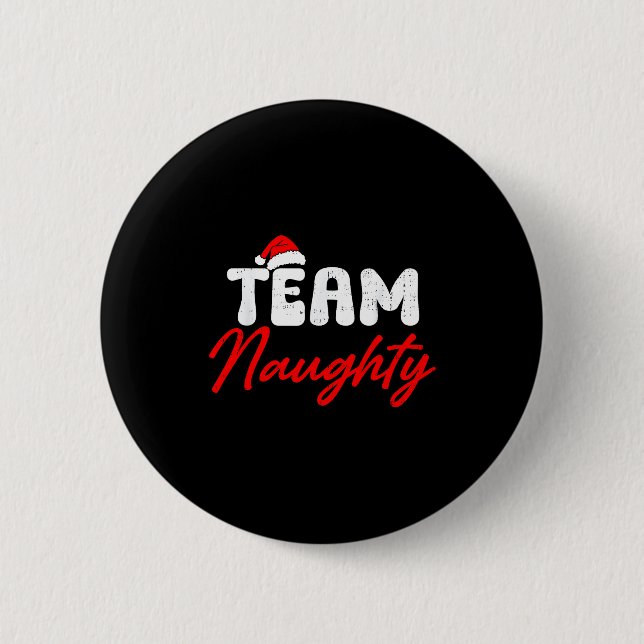 Chapa Redonda De 5 Cm Team Naughty Funny Christmas Couple Matching Team  (Anverso)
