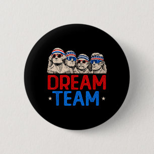 Chapa Redonda De 5 Cm Team Patriotic Presidents Mount Aamerican Usa 4th