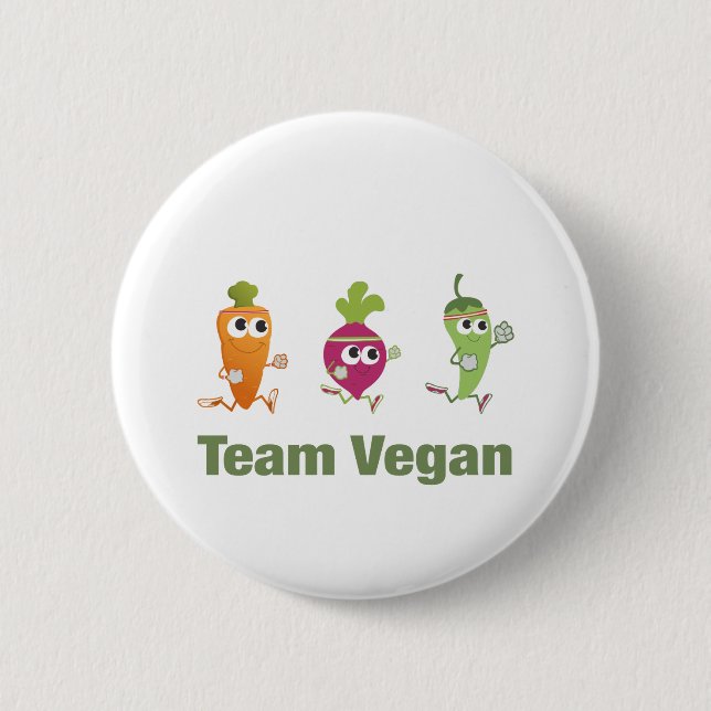 Chapa Redonda De 5 Cm Team Vegan (Anverso)