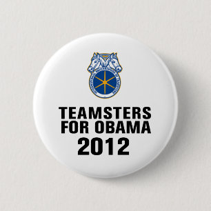Chapa Redonda De 5 Cm Teamsters para Obama