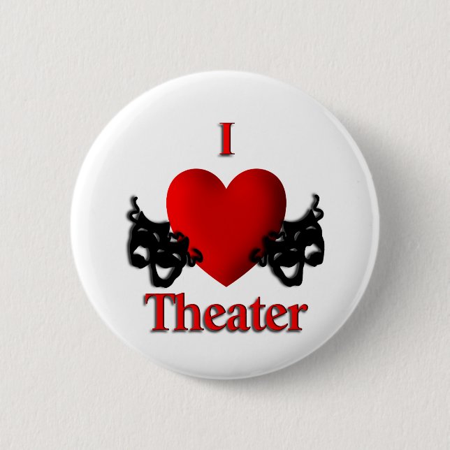 Chapa Redonda De 5 Cm Teatro I Heart (Anverso)