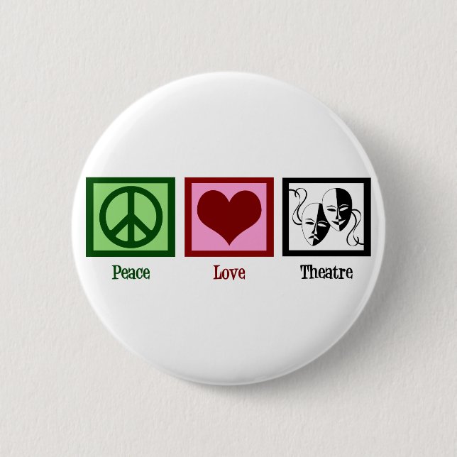Chapa Redonda De 5 Cm Teatro Peace Love (Anverso)