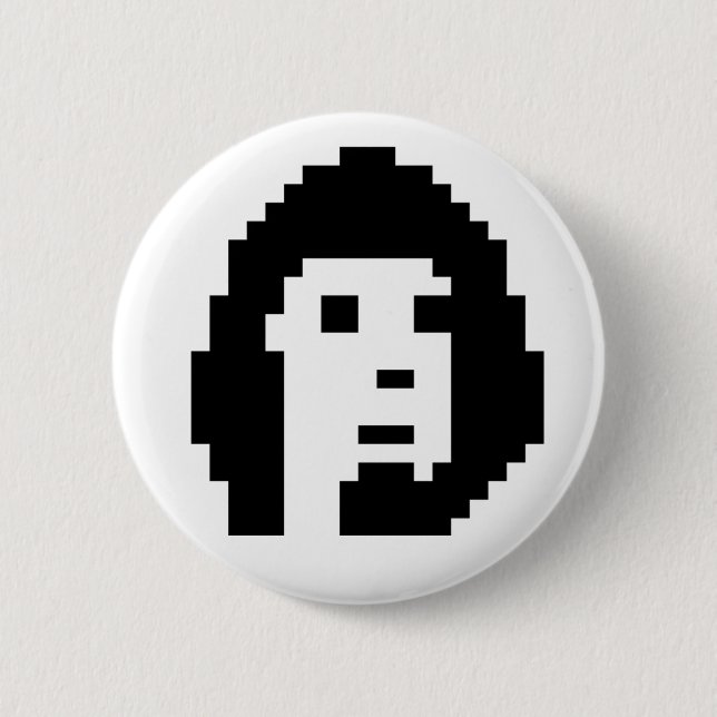 Chapa Redonda De 5 Cm Teclado criptográfico blanco negro #1 (Anverso)
