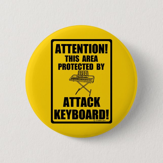 Chapa Redonda De 5 Cm Teclado de ataque (Anverso)