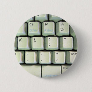 Chapa Redonda De 5 Cm Teclado de máquina de escribir