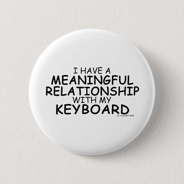 Chapa Redonda De 5 Cm Teclado de relación significativo (Anverso)