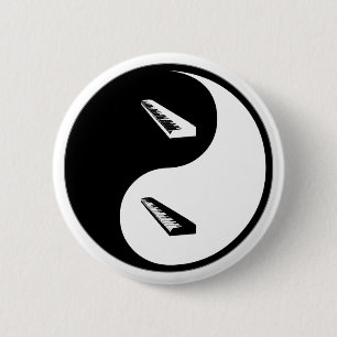 Chapa Redonda De 5 Cm Teclado de Yin Yang