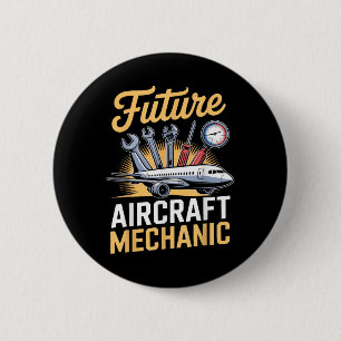 Chapa Redonda De 5 Cm Técnico de Aeronaves de Mantenimiento Futuro Avión