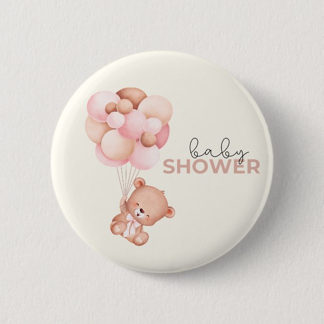 Chapa Redonda De 5 Cm Teddy Bear Baby Baby Shower (Anverso)